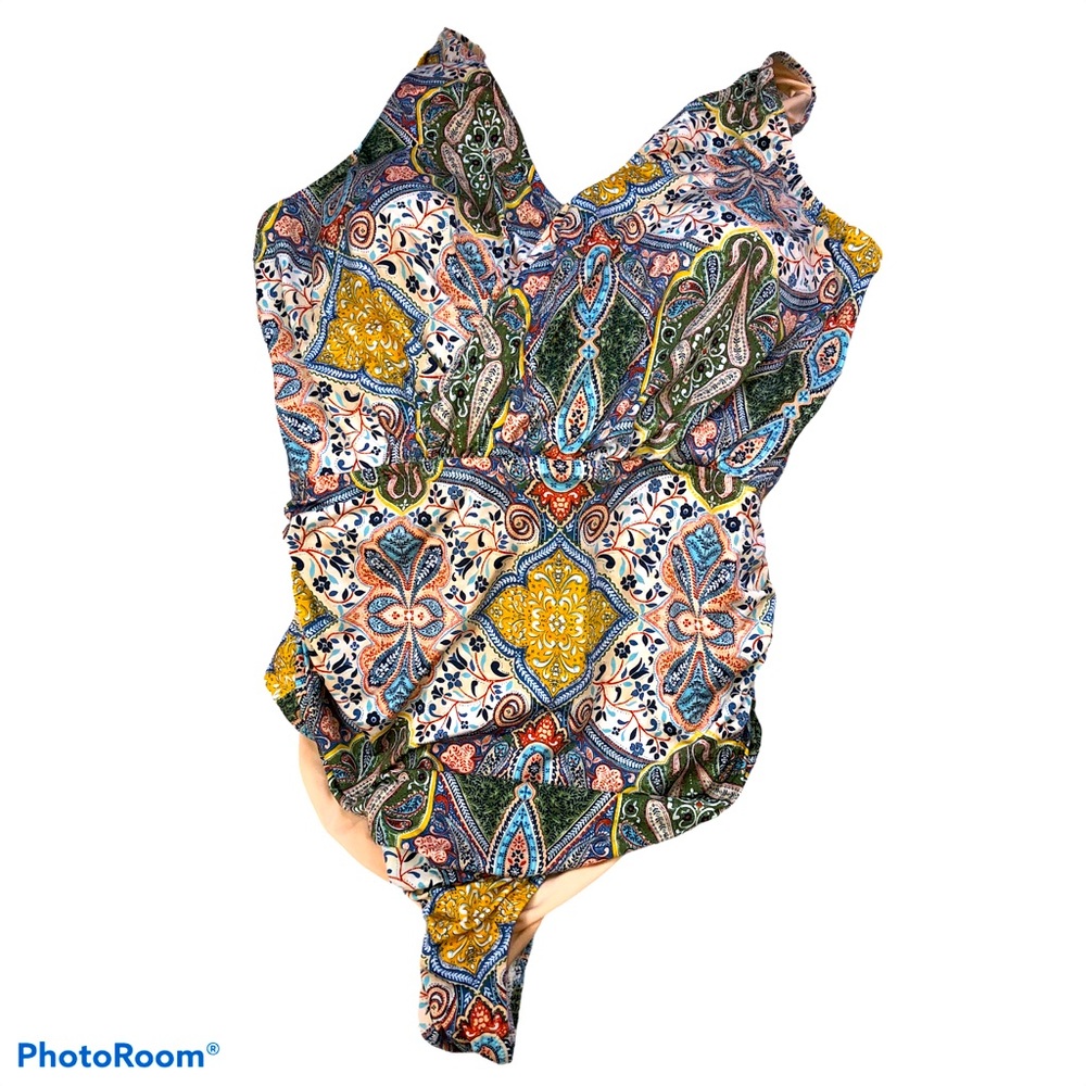 Garnet Hill stunning paisley one piece suit 14